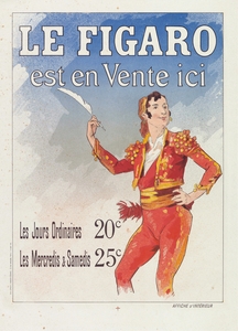 Reclamebiljet voor Le Figaro 1885 Poster by Jules Chéret