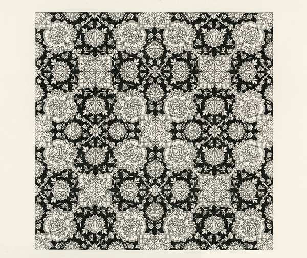Pattern Illustration. 1888 edition Lornement Polychrome by Albert Racine 1825–1893. by IStockHistory com