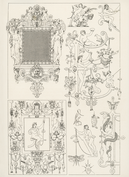 Ancient pattern. 1888 edition Lornement Polychrome by Albert Racine 1825–1893. by IStockHistory com