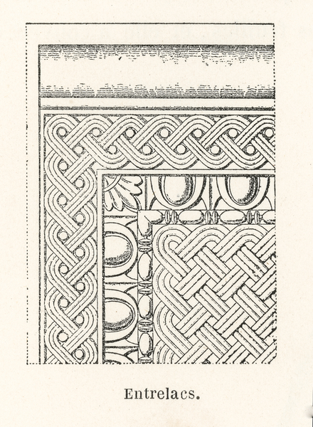 Interlaced pattern. 1888 edition Lornement Polychrome by Albert Racine 1825–1893. by IStockHistory com