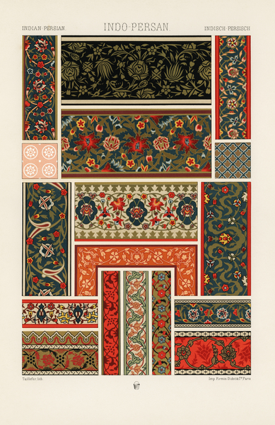 Indo-Persian pattern. 1888 edition Lornement Polychrome by Albert Racine 1825–1893. by IStockHistory com