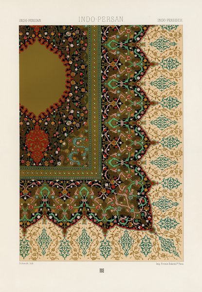 Indo-Persian pattern. 1888 edition Lornement Polychrome by Albert Racine 1825–1893. by IStockHistory com