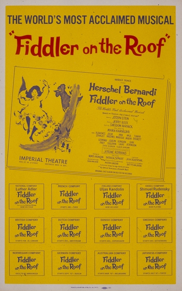 Fiddler on the Roof 1967 1905–1970 Artcraft Lithograph Poster by IStockHistory com