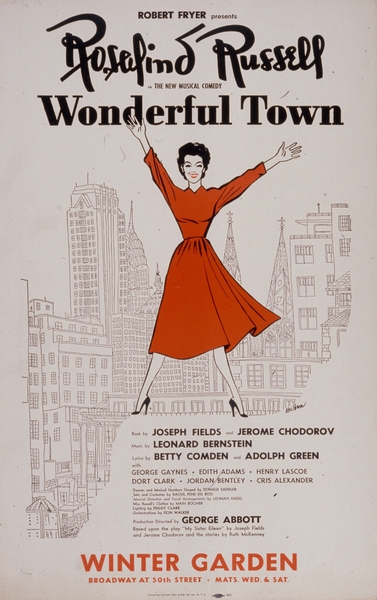 Rosalind Russell in the new musical comedy Wonderful Town 1953 Artcraft Lithograph Poster 1905–1970 by IStockHistory com