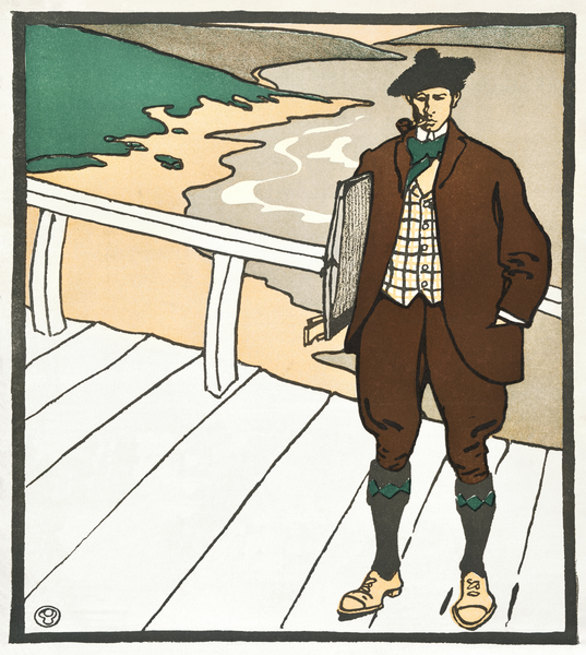 Man smoking a pipe 1899  by Edward Penfield by IStockHistory com
