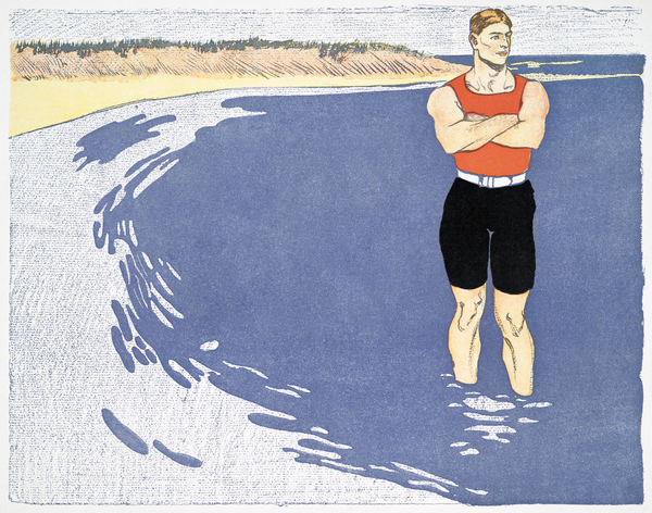 Man standing in the sea 1899 by Edward Penfield by IStockHistory com