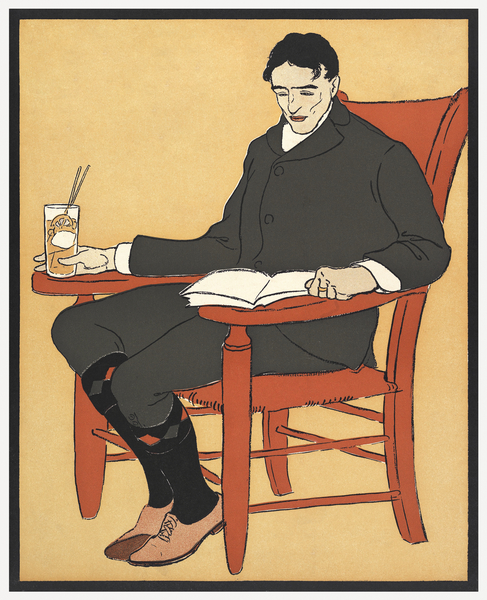 Man sitting in a chair during 19th-20th century by Edward Penfield by IStockHistory com