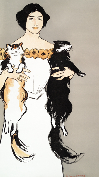 Woman holding cats 1897 by Edward Penfield by IStockHistory com