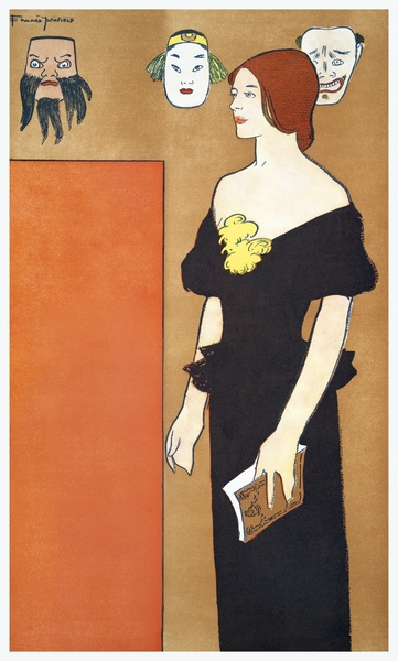 Woman in black dress ca. 1890-1907 by Edward Penfield by IStockHistory com