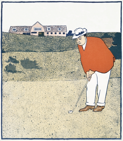 Man playing Golf ca. 1890-1907  by Edward Penfield by IStockHistory com