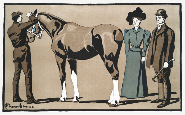People and horse ca. 1890-1907  by Edward Penfield by IStockHistory com