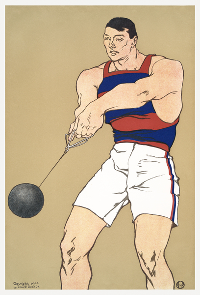 Hammer throw 1908 by Edward Penfield by IStockHistory com