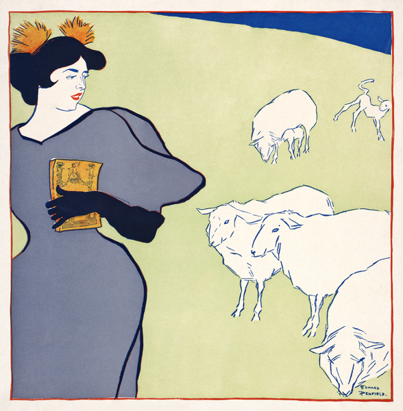 Woman and sheep 1895 by Edward Penfield by IStockHistory com