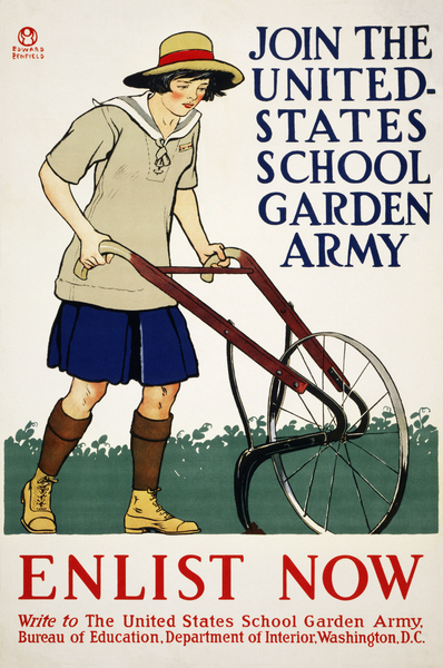 Join the United States school garden armyEnlist now 1918  by Edward Penfield by IStockHistory com