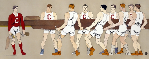College rowing club  ca. 1907 by Edward Penfield  by IStockHistory com