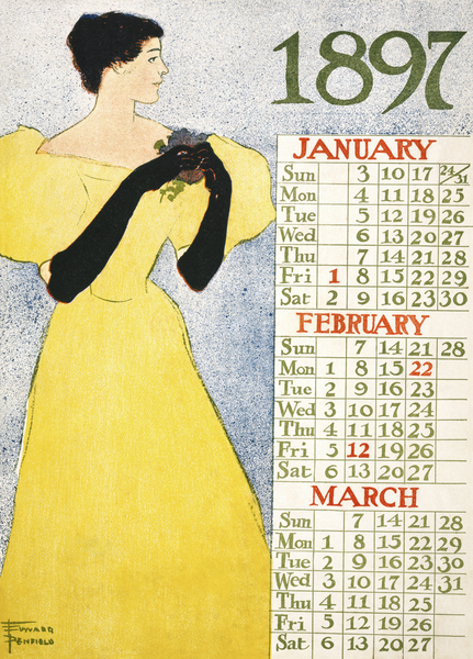 Calendar 1897 1896 by Edward Penfield by IStockHistory com