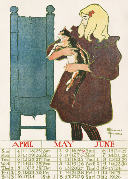 Vintage calendar 1897 by Edward Penfield by IStockHistory com