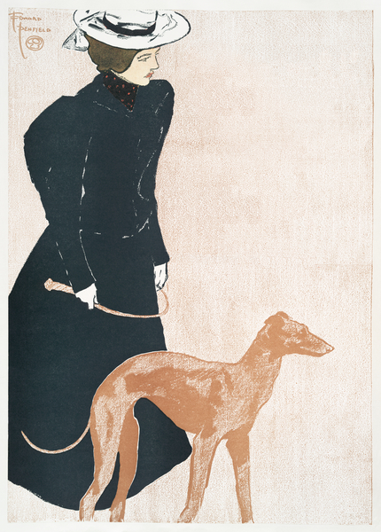 Woman with Greyhound 1897 by Edward Penfield by IStockHistory com