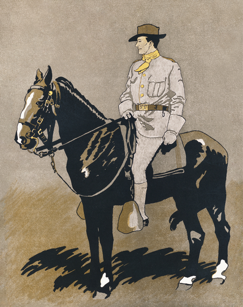 Soldier riding a horse 1898 by Edward Penfield by IStockHistory com