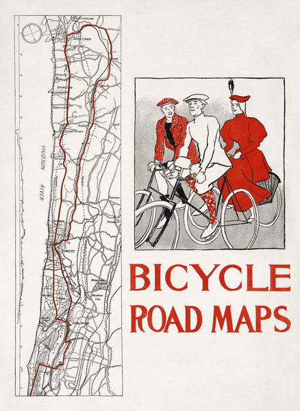 Bicycle road maps 1895 by Edward Penfield by IStockHistory com