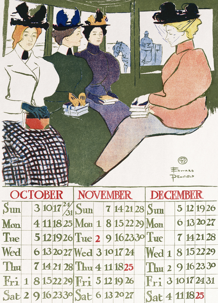 Vintage calendar 1897 by Edward Penfield by IStockHistory com