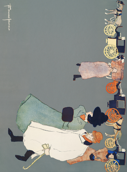 Man and woman on street ca. 1890-1907 by Edward Penfield by IStockHistory com