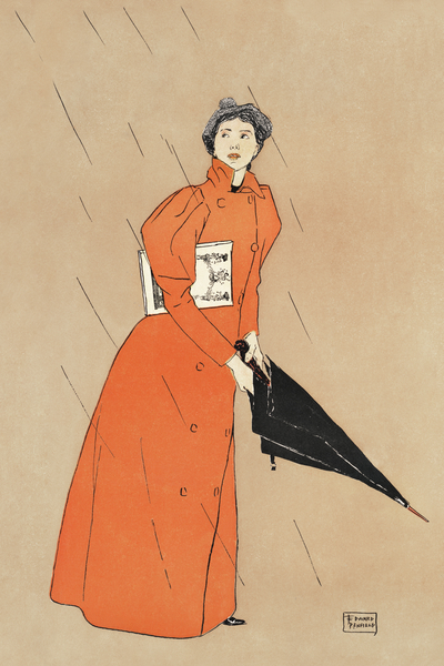 Woman holding umbrella 1894 by Edward Penfield by IStockHistory com