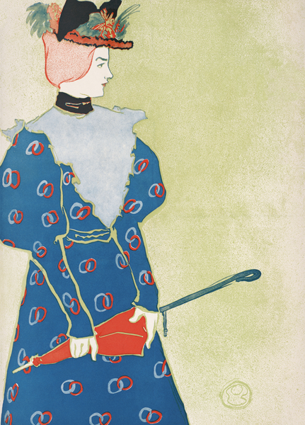 Woman holding umbrella 1896 by Edward Penfield by IStockHistory com