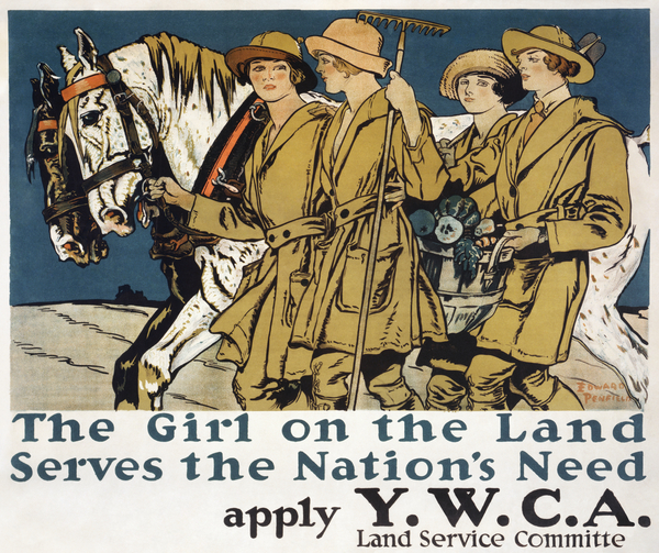 The girl on the land serves the nations need 1918 by Edward Penfield by IStockHistory com
