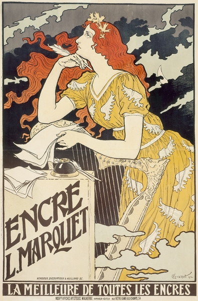 Encre L. Marquet 1892 Poster by Eugène Samuel Grasset by IStockHistory com