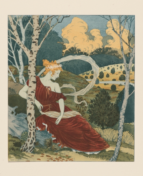 Dans Les Bois ca. 1899 Illustration by Eugène Samuel Grasset by IStockHistory com