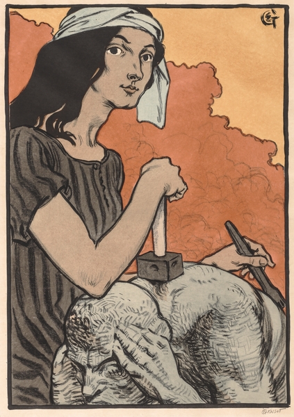 Sculptress 1897 Illustration by Eugène Samuel Grasset by IStockHistory com