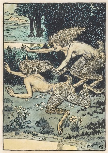 Les Petites Faunesses 1896 Illustration by Eugène Samuel Grasset by IStockHistory com