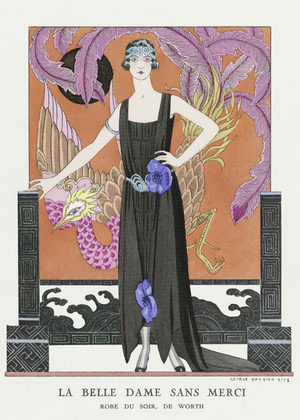 La belle dame sans merci: Robe du soir de Worth 1921 fashion illustration  by George Barbier.  by IStockHistory com