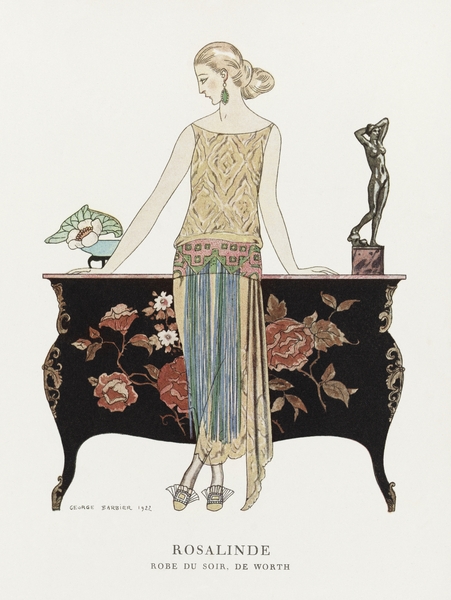 Rosalinde: Robe du soir 1922 fashion illustration  by George Barbier.  by IStockHistory com