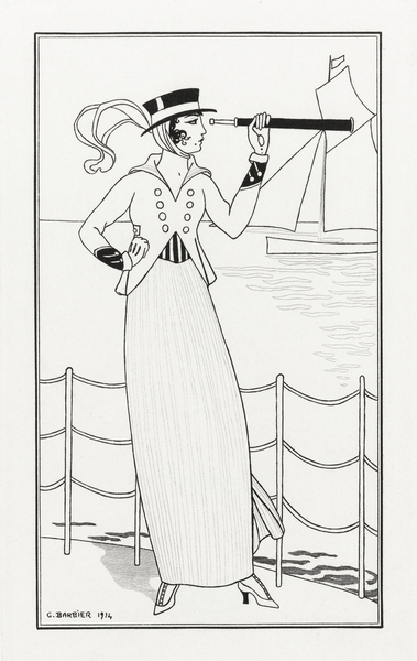 Costumes Parisiens 1914 fashion illustration  by George Barbier.  by IStockHistory com