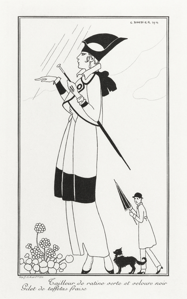 Costumes Parisiens 1914 fashion illustration  by George Barbier.  by IStockHistory com