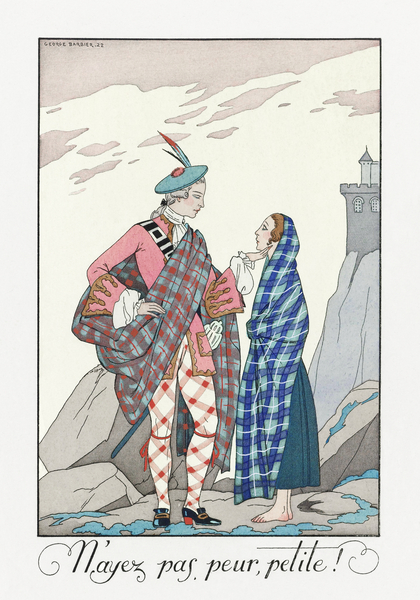 Nayez pas peur petite! 1923 fashion illustration  by George Barbier.  by IStockHistory com