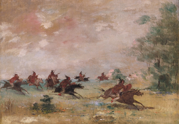 Comanche War Party Mounted On Wild Horses 1834-1837 by IStockHistory com
