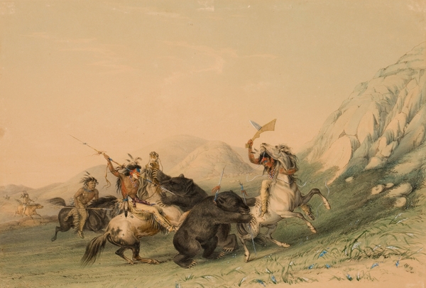Attacking the Grizzly Bear 1844 by IStockHistory com