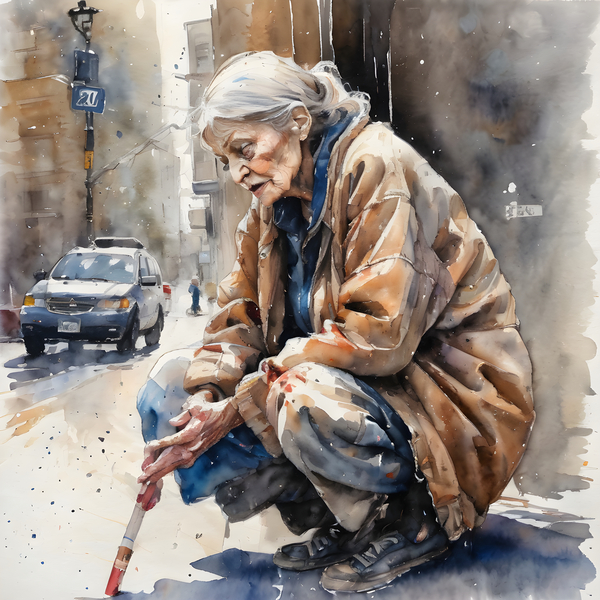 Watercolor  “Deliver Me“  By Bruce Lazarus by IStockHistory com