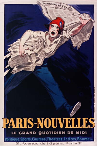 Paris-Nouvelles le grand quotidien de Midi 1931 by Jean dYlen Poster by IStockHistory com
