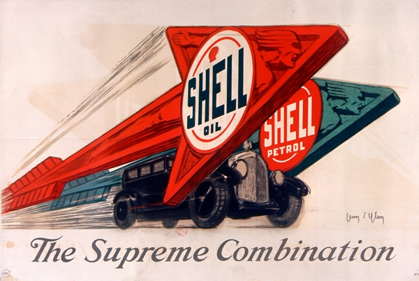 Shell oil – Shell petrol – The supreme combination 1925 by Jean dYlen Poster by IStockHistory com