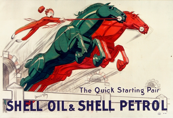 The Quick-starting pair Shell oil and Shell petrol 1930 by Jean dYlen Poster by IStockHistory com