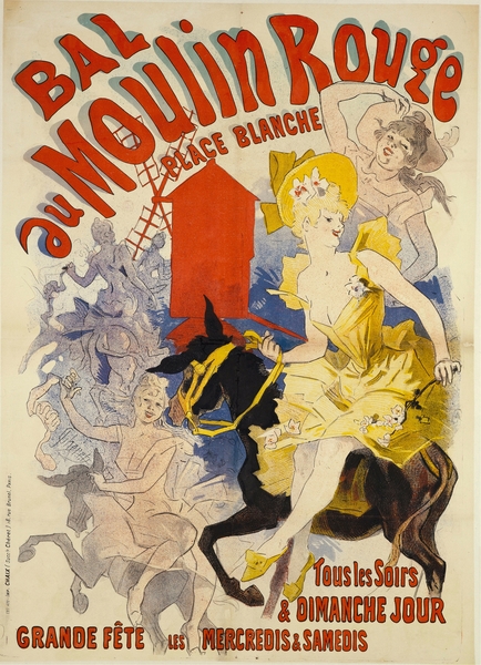 Bal Au Moulin Rouge Place Blanche 1889 Poster by Jules Chéret by IStockHistory com