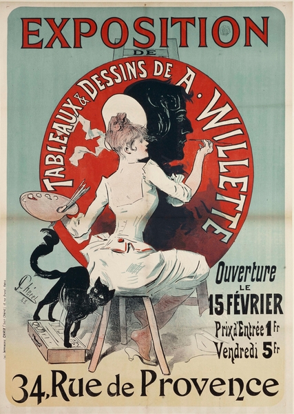 Exposition De Tableaux And Dessins De A. Willette 1888 Poster by Jules Chéret by IStockHistory com