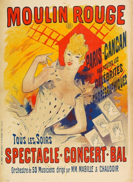 Moulin Rouge Paris-Cancan 1890 Poster by Jules Chéret by IStockHistory com