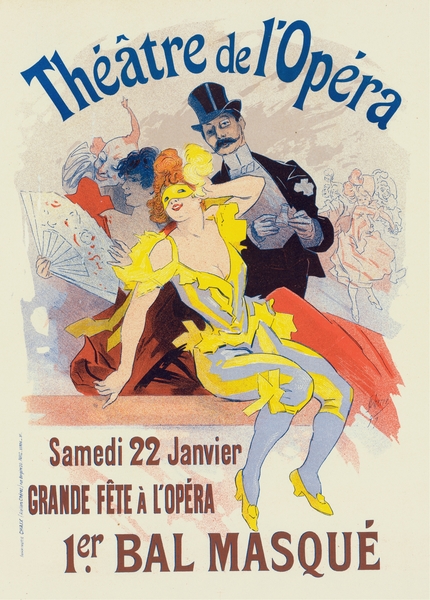 Poster For The 1er. Bal Masqué La Grande Fête À L’opéra 22 Janvier 1898 Poster by Jules Chéret by IStockHistory com