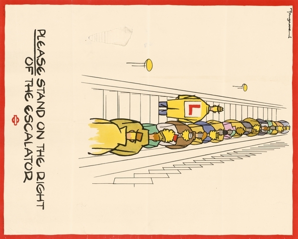 Please Stand on the Right of the Escalator by IStockHistory com
