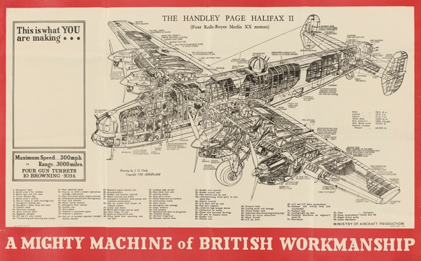 This is What You are Making…A Mighty Machine of British Workmanship – The Handley Page Halifax II by IStockHistory com